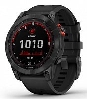 Garmin Fenix 7 Solar серый с черным ремешком